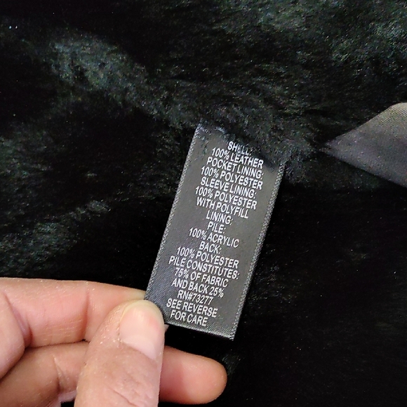 Sonoma Black Faux Fur Lined Leather Jacket - Picture 6 of 11